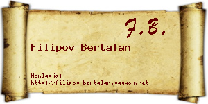 Filipov Bertalan névjegykártya